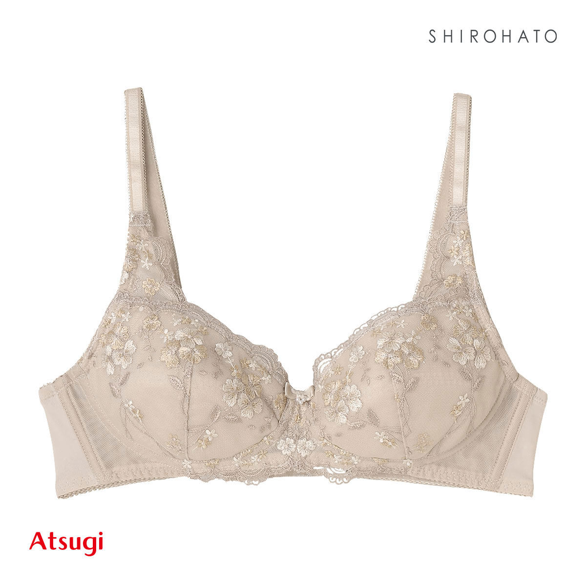 アツギ ATSUGI イーセレクト e-select ふんわり立体カップブラ ノンワイヤー ブラジャー 単品(CFL-カフェオレ-A75)