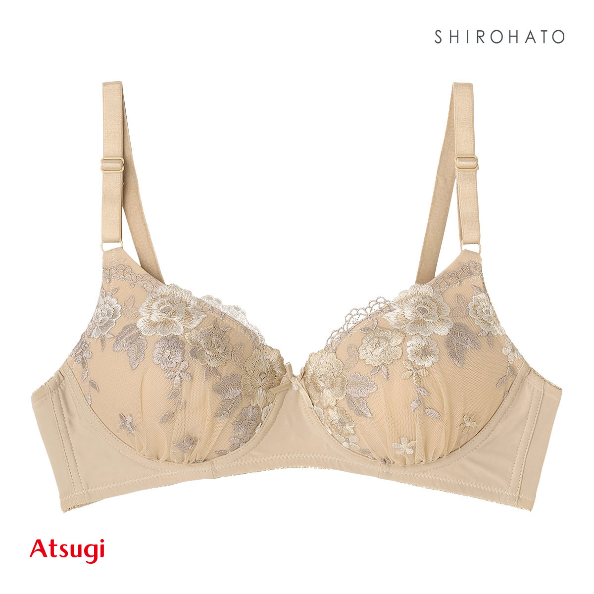 アツギ ATSUGI イーセレクト e-select シームレスカップブラ ノンワイヤー ブラジャー 単品(BE-ベージュ-A70)