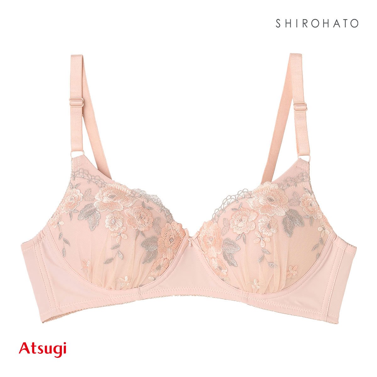 アツギ ATSUGI イーセレクト e-select シームレスカップブラ ノンワイヤー ブラジャー 単品(COP-コーラルピンク-A70)