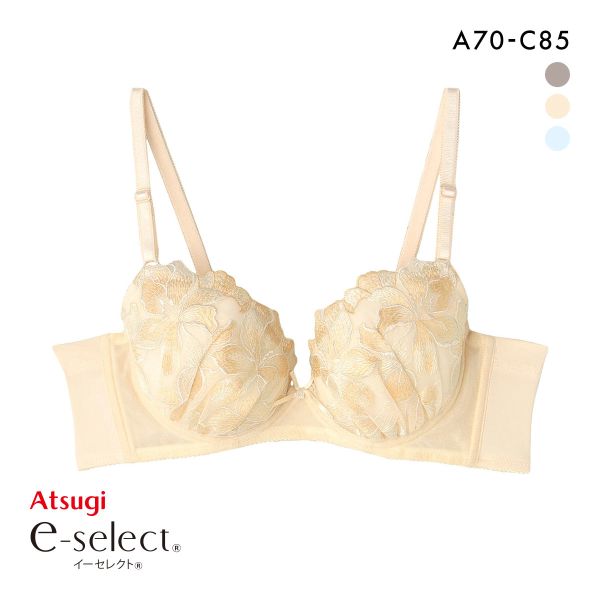 アツギ イーセレクト ソフトワイヤー ブラジャー 脇スッキリ なめらかフィット ATSUGI