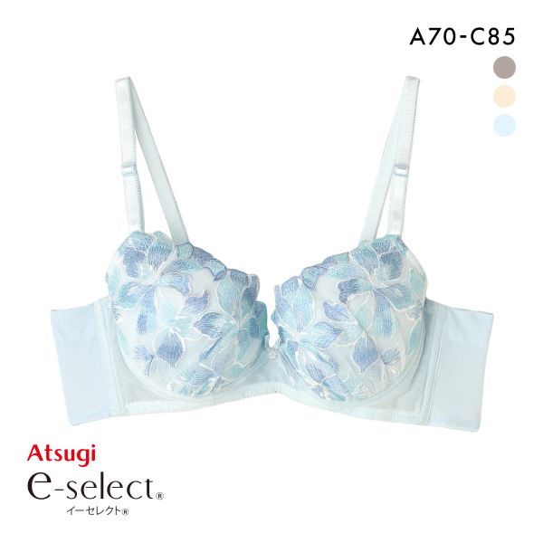アツギ イーセレクト ソフトワイヤー ブラジャー 脇スッキリ なめらかフィット ATSUGI