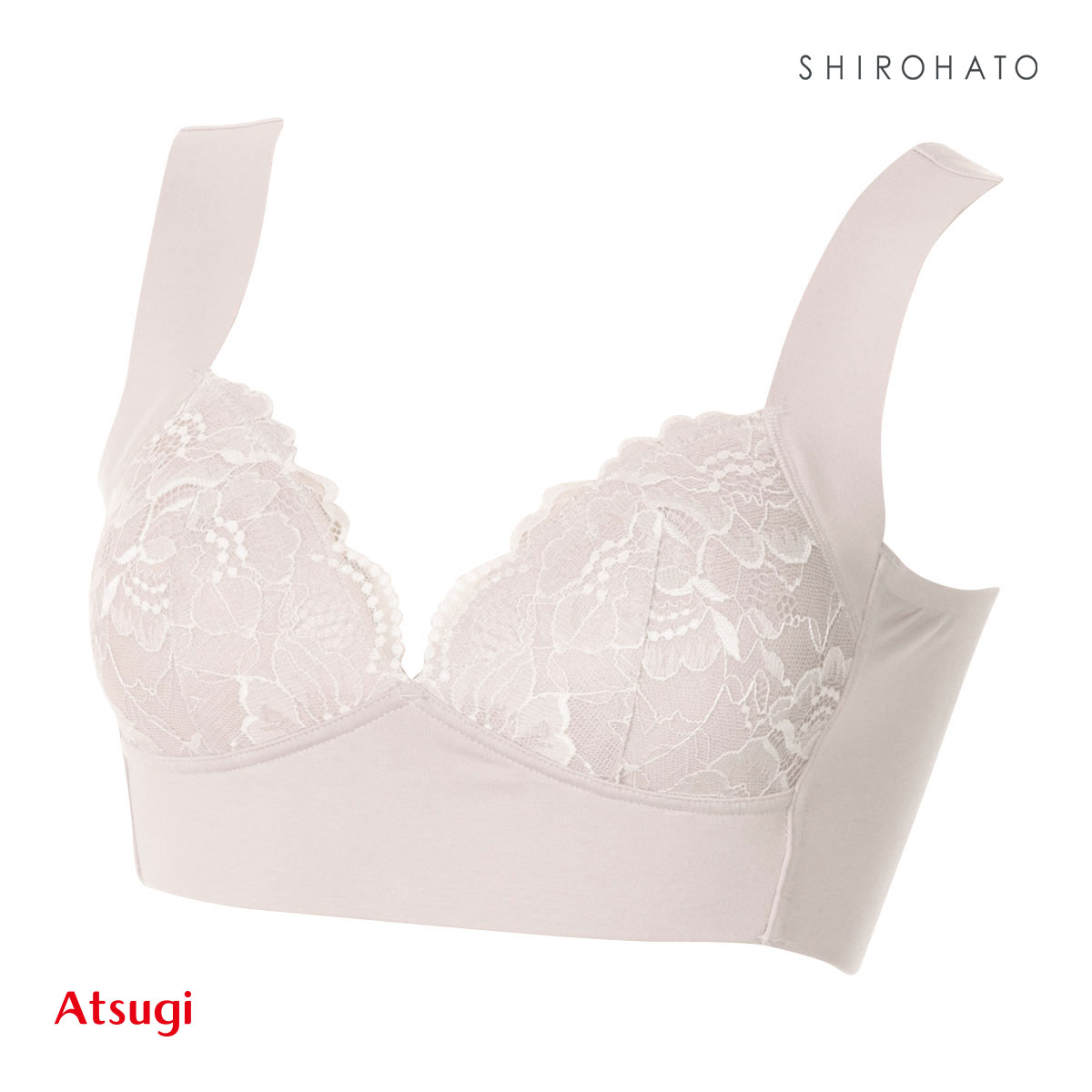 アツギ ATSUGI 肌つつみ かぶりブラ ノンワイヤー ハーフトップ 単品 優しい着け心地(BE-ベージュ-M)