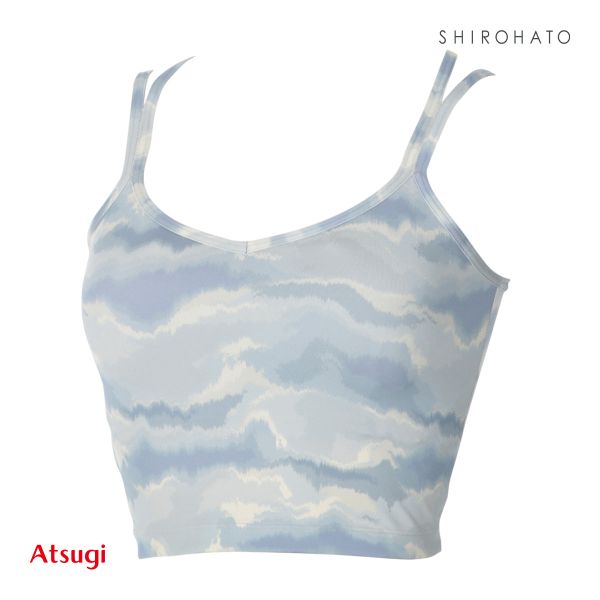 アツギ ATSUGI クリアビューティ アクティブ ヨガブラ カップ付きインナー グラデーション柄 ストレッチフィット 背中クロス