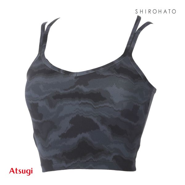 アツギ ATSUGI クリアビューティ アクティブ ヨガブラ カップ付きインナー グラデーション柄 ストレッチフィット 背中クロス