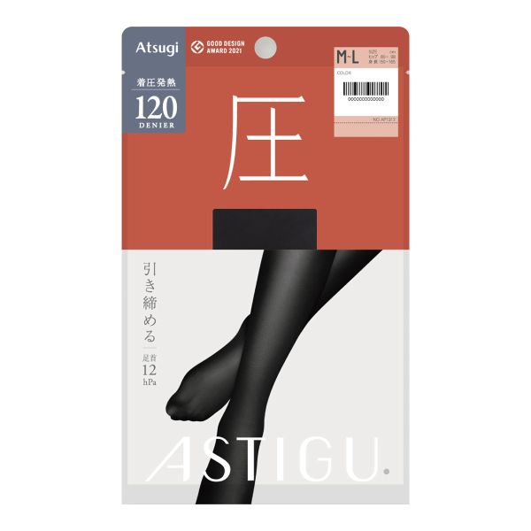 アツギ ATSUGI アスティーグ ASTIGU 圧 引き締める タイツ 120デニール 光発熱