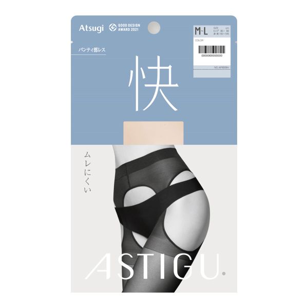 アツギ ATSUGI アスティーグ ASTIGU 快 ムレにくい パンティ部レス ストッキング