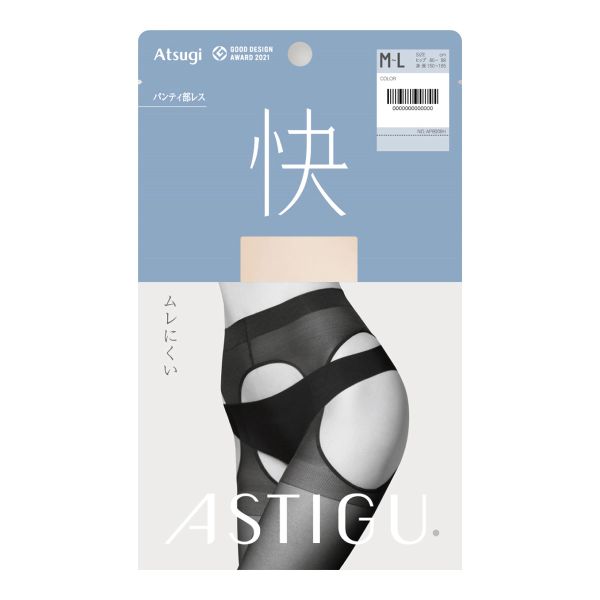 アツギ ATSUGI アスティーグ ASTIGU 快 ムレにくい パンティ部レス ストッキング
