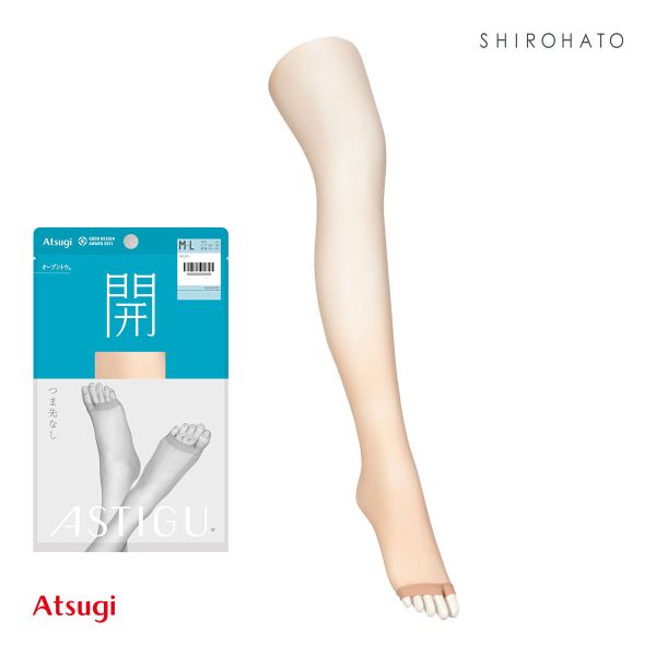 アスティーグ 開 オープントゥ ストッキング 大きいサイズ ATSUGI