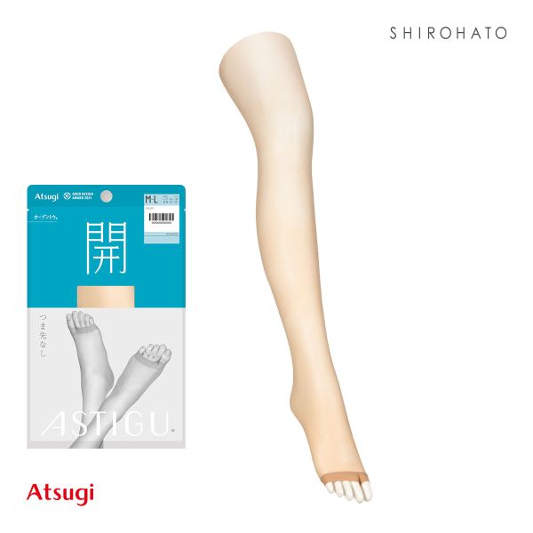 アスティーグ 開 オープントゥ ストッキング 大きいサイズ ATSUGI