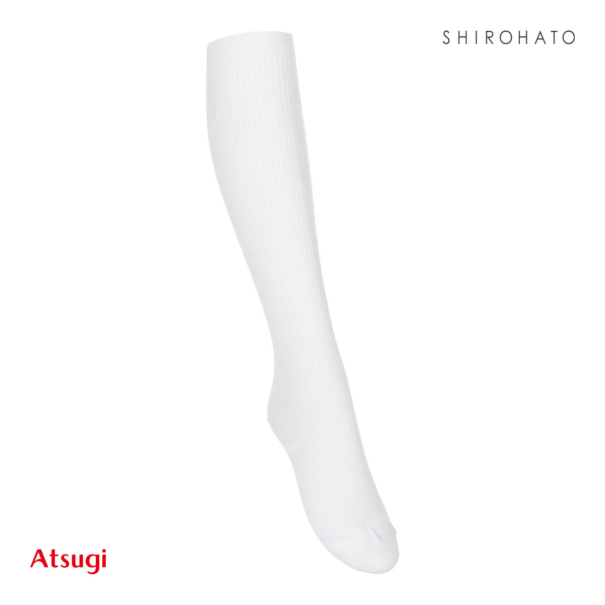 アツギ ATSUGI スクールタイム ハイソックス リブソックス キッズ ジュニア 2足組 靴下 綿混 学生 16-26cm(WH-ホワイト-16-18cm)