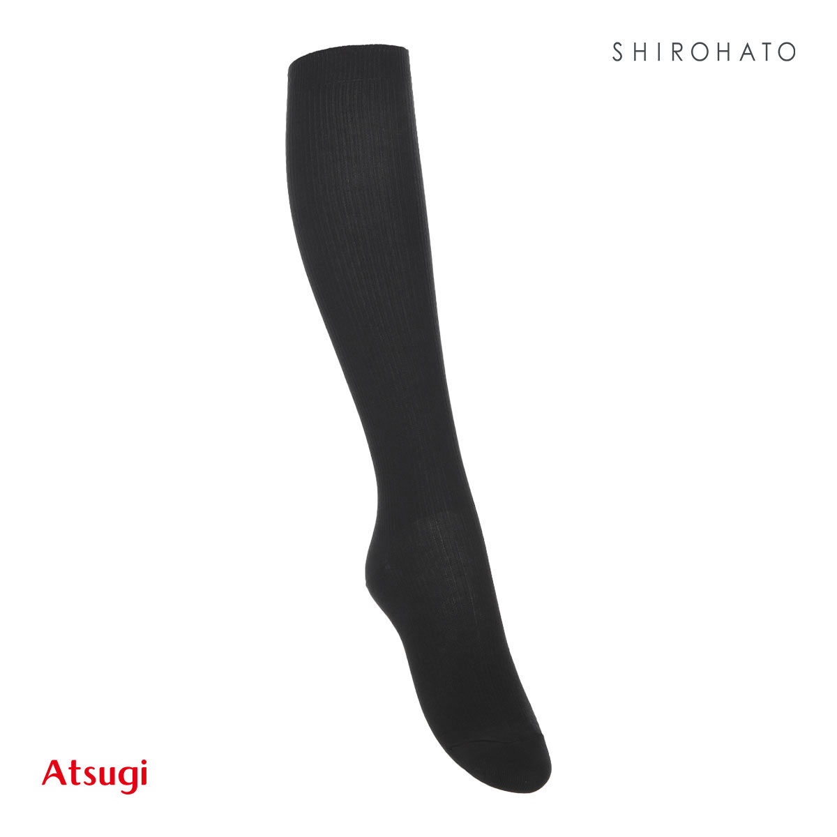 アツギ ATSUGI スクールタイム ハイソックス リブソックス キッズ ジュニア 2足組 靴下 綿混 学生 16-26cm(BK-ブラック-16-18cm)