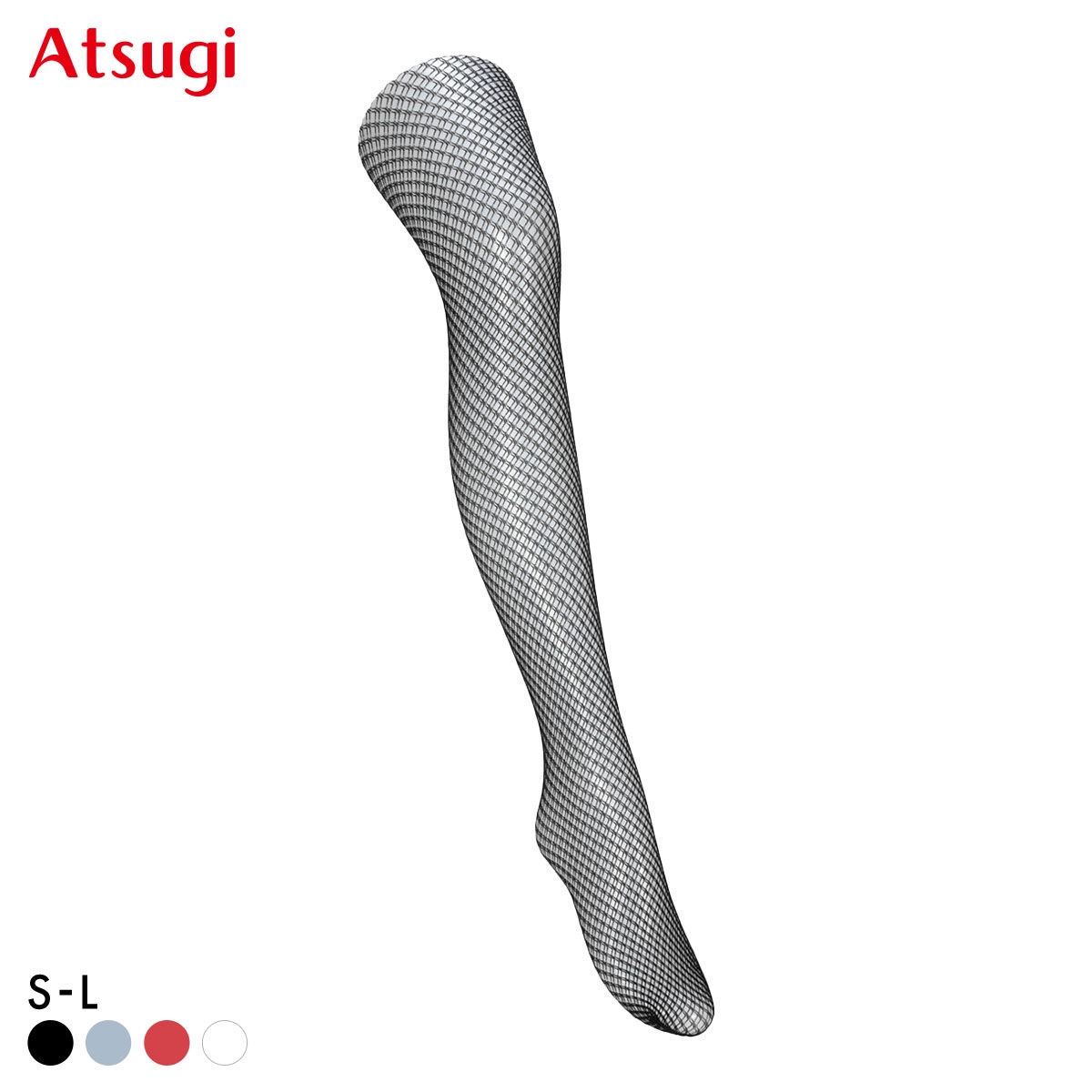 アツギカラーズ ダブルフィッシュネット柄タイツ Atsugi COLORS(BK-ブラック-S-L)