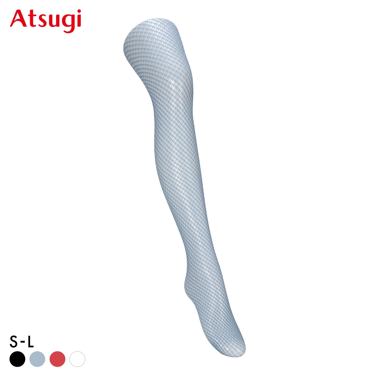 アツギカラーズ ダブルフィッシュネット柄タイツ Atsugi COLORS(BGY-ブルーグレー-S-L)