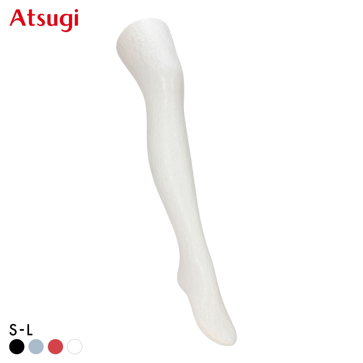アツギカラーズ レース柄タイツ Atsugi COLORS(WH-ホワイト-S-L)