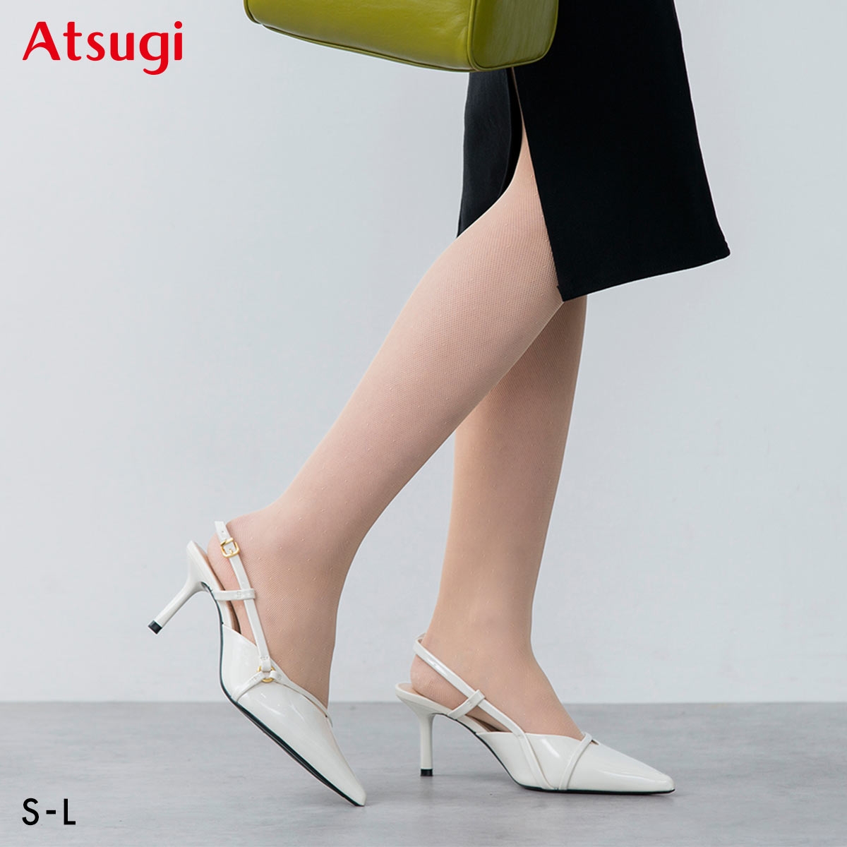 アツギカラーズ ドットネット柄タイツ Atsugi COLORS(PUB-ピュアベージュ-S-L)