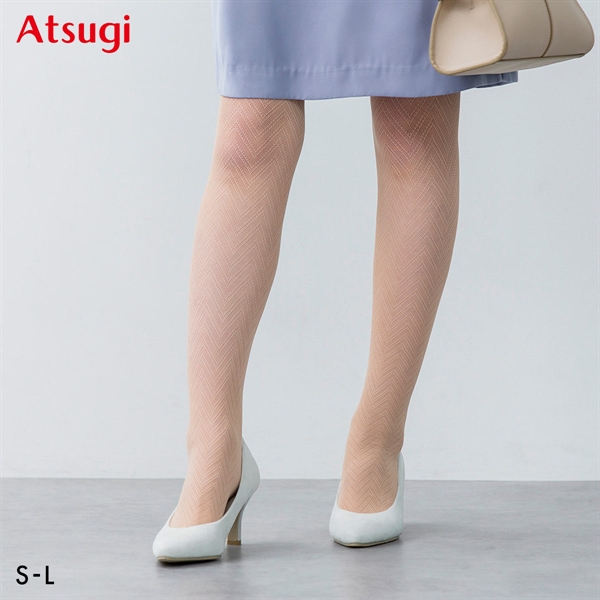 アツギカラーズ ヘリンボーン柄タイツ Atsugi COLORS