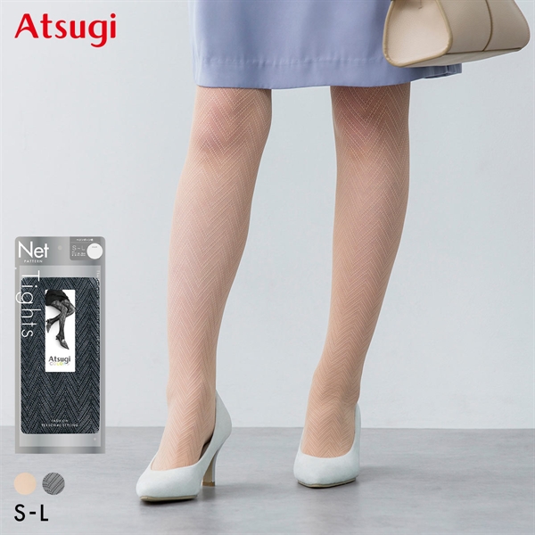 アツギカラーズ ヘリンボーン柄タイツ Atsugi COLORS