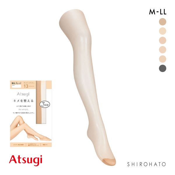 アツギ キメを整える ストッキング パンスト 3足組 13デニール ATSUGI