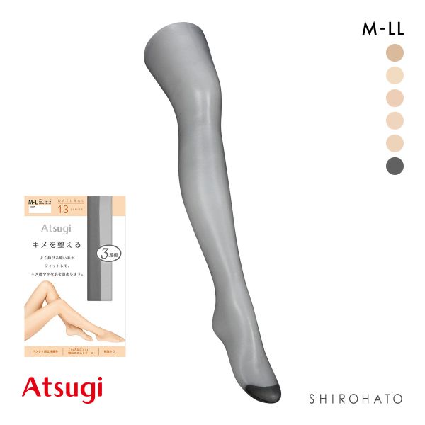 アツギ キメを整える ストッキング パンスト 3足組 13デニール ATSUGI
