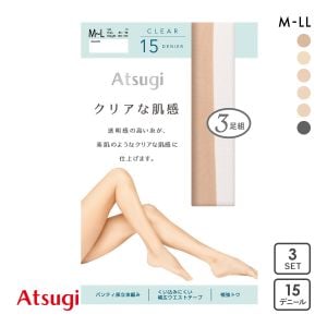 アツギ クリアな肌感 ストッキング パンスト 3足組 ATSUGI