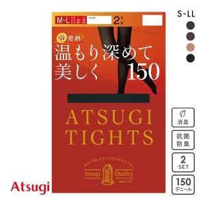 アツギ ATSUGI アツギタイツ ATSUGI TIGHTS タイツ 150デニール 2足組 消臭 発熱 毛玉できにくい レディース