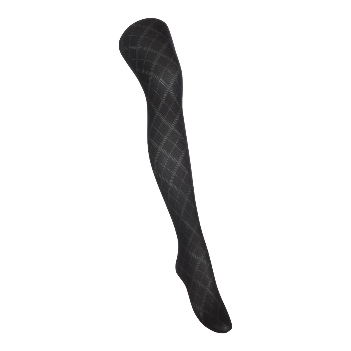 アツギ ATSUGI ザ・レッグバー THE LEG BAR スパイラルダイヤ柄 タイツ 60デニール相当(BK-ブラック-M-L)