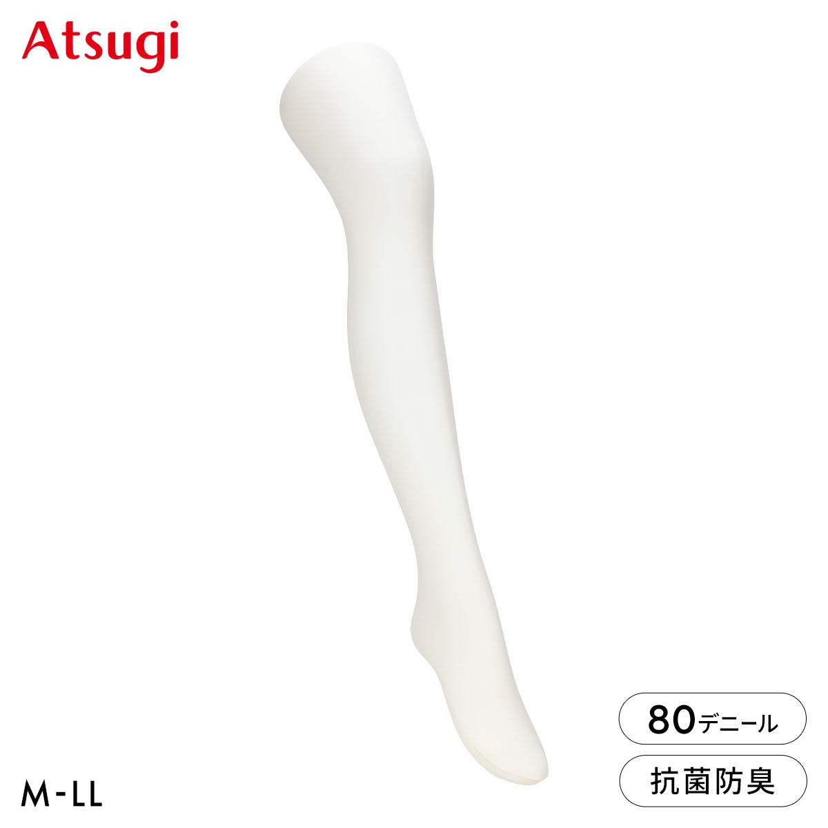 アツギカラーズ 80デニールカラータイツ Atsugi COLORS(WH-ホワイト-M-L)