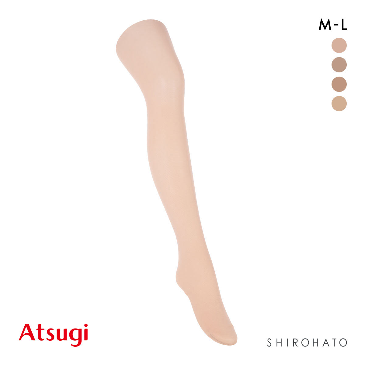 アツギ ファンデーションタイツ 80デニール ATSUGI(POC-ピンクオークル-M-L)