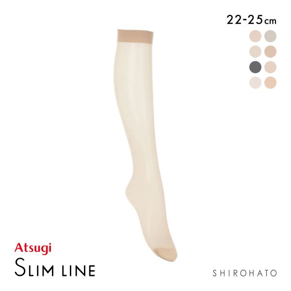 アツギ スリムライン ひざ下丈 ショートストッキング 口ゴムゆったりタイプ ATSUGI