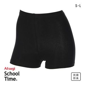 アツギ ATSUGI スクールタイム インナーパンツ 綿混 一分丈 スパッツ 抗菌防臭 股上深め キッズ ジュニア 女の子