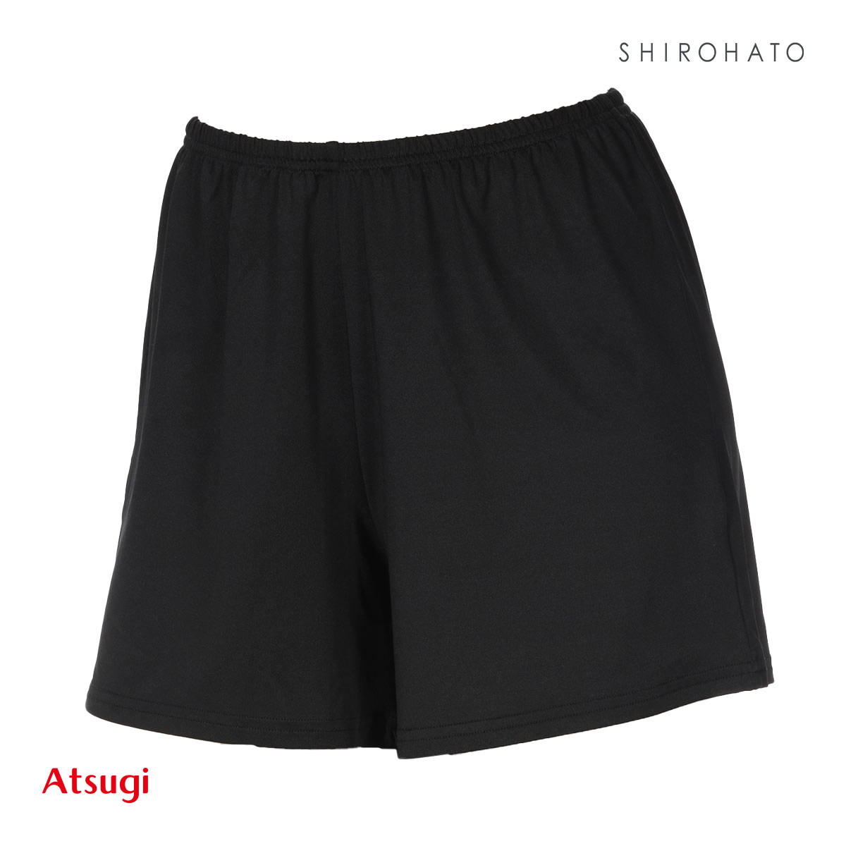 アツギ ATSUGI スクールタイム 一分丈 カバパン シンプルタイプ オーバーパンツ(BK-ブラック-S)