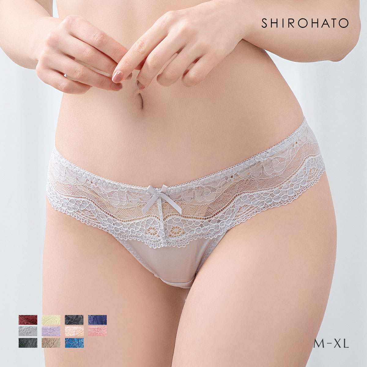 モードマリー Mode Marie 脇肉革命 62408コレクション Tバックショーツ M L XL(SL-シルバー-M)