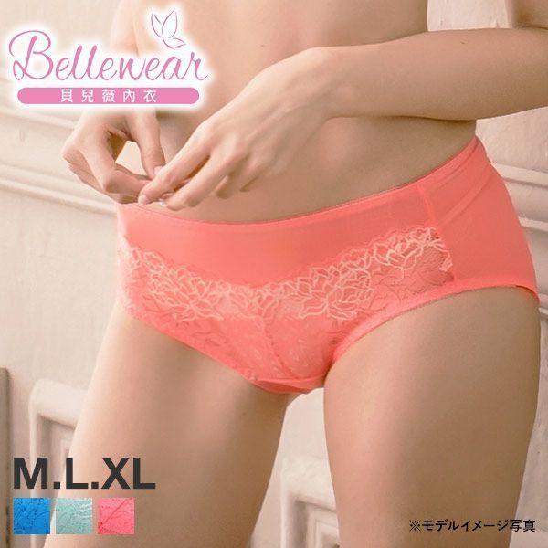 ベルウェア Bellewear スタンダード ショーツ ローズ刺繍 透け感 透明感 軽い 通気性 単品