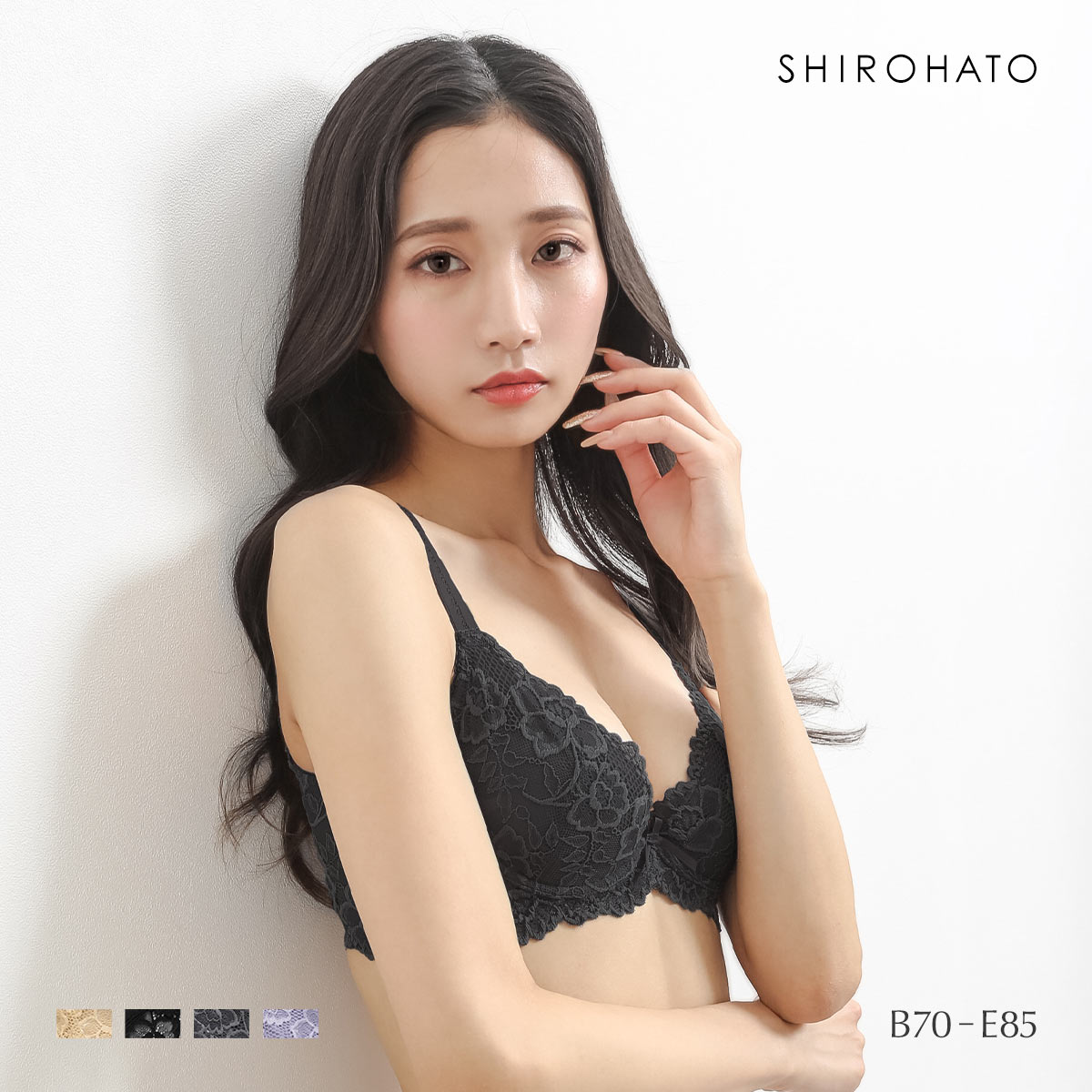 モードマリー Mode Marie 脇肉革命 562002コレクション 3/4カップブラジャー(BK-ブラック-B70)