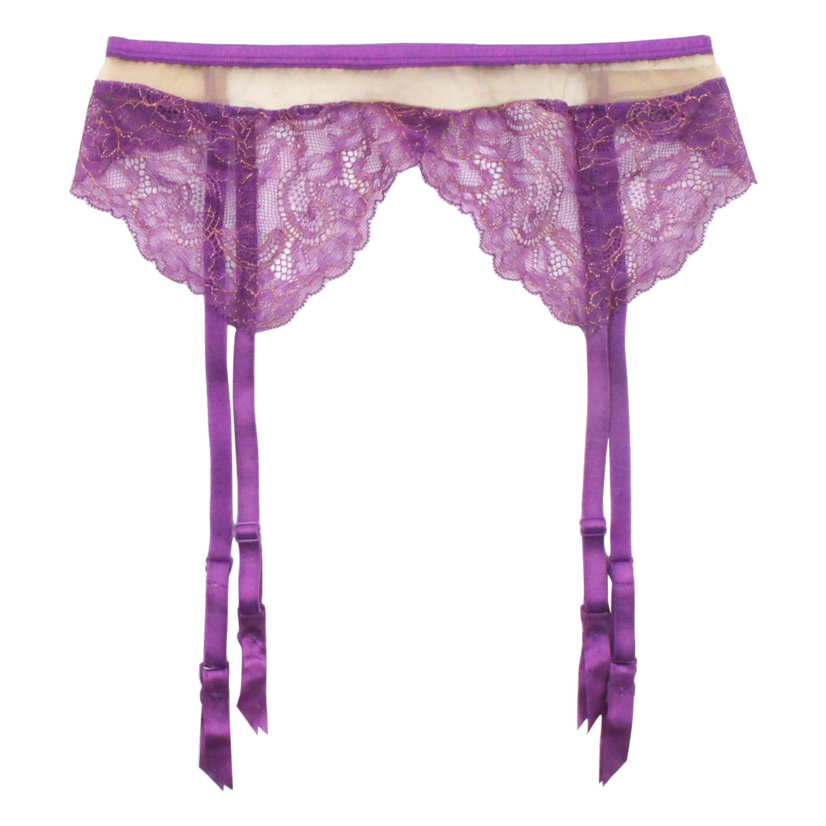 アンブラ ANNEBRA Parrots レースガーターベルト レース ランジェリー(PU-パープル-Free)