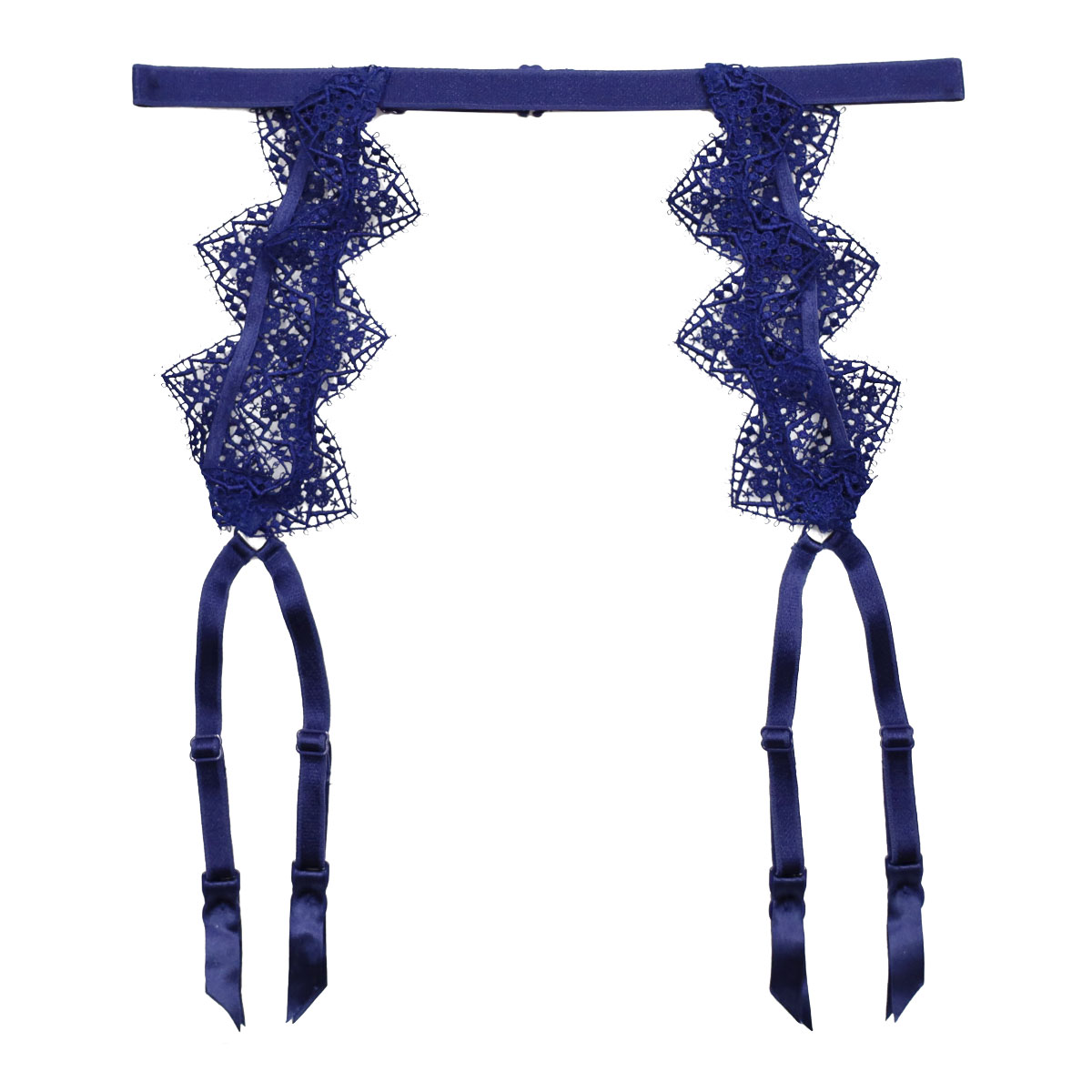 アンブラ ANNEBRA  Zigzag2 モチーフレース ガーターベルト ランジェリー(NV-ネイビー-Free)