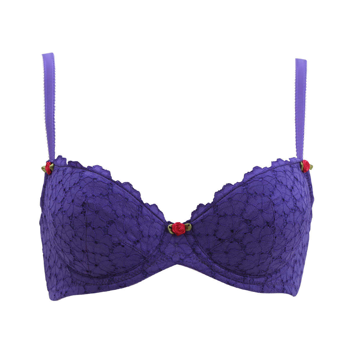 アンブラANNEBRA Lili BrazilianTouch 総レース 3/4カップブラジャー(PU-パープル-B70)