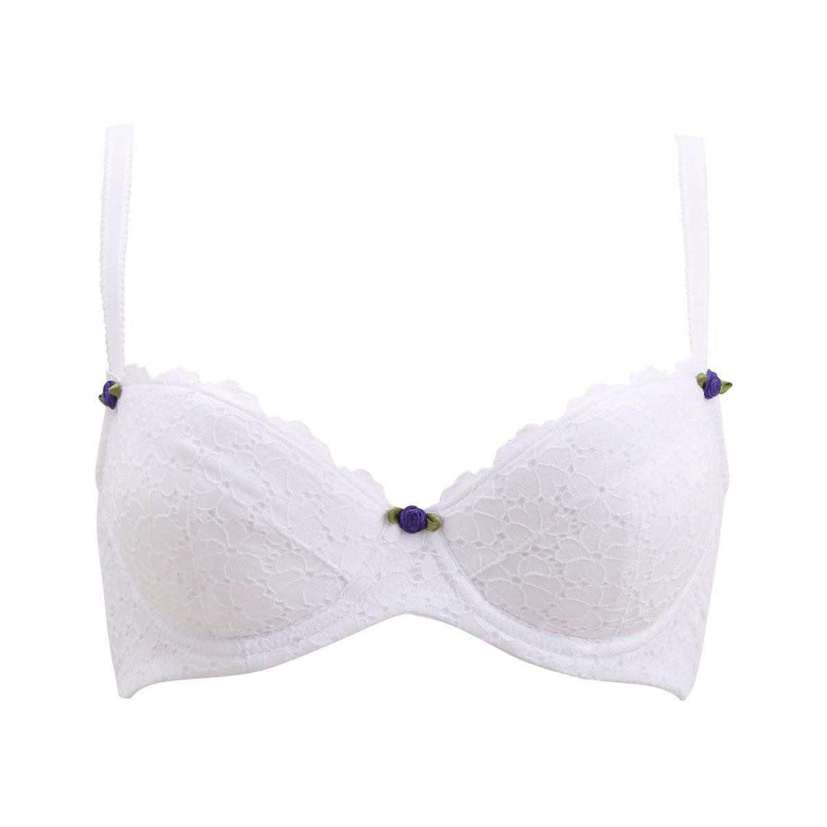 アンブラANNEBRA Lili BrazilianTouch 総レース 3/4カップブラジャー(WH-ホワイト-B70)