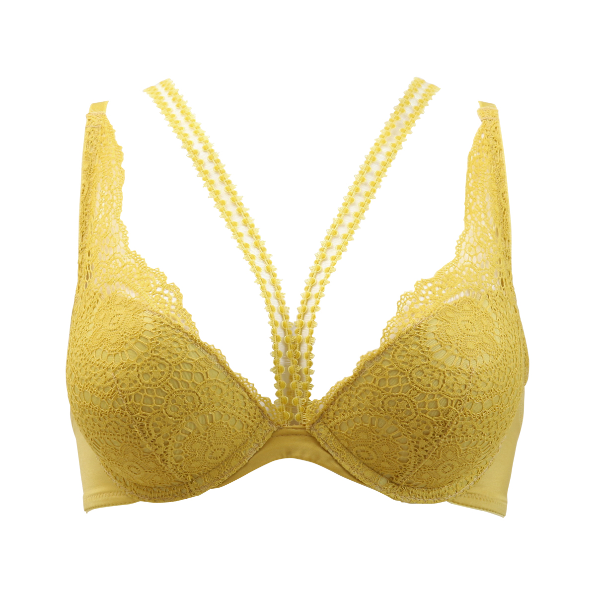 アンブラANNEBRA Lady I love Change デコルテコード 3/4カップブラジャー(MS-マスタード-B70)