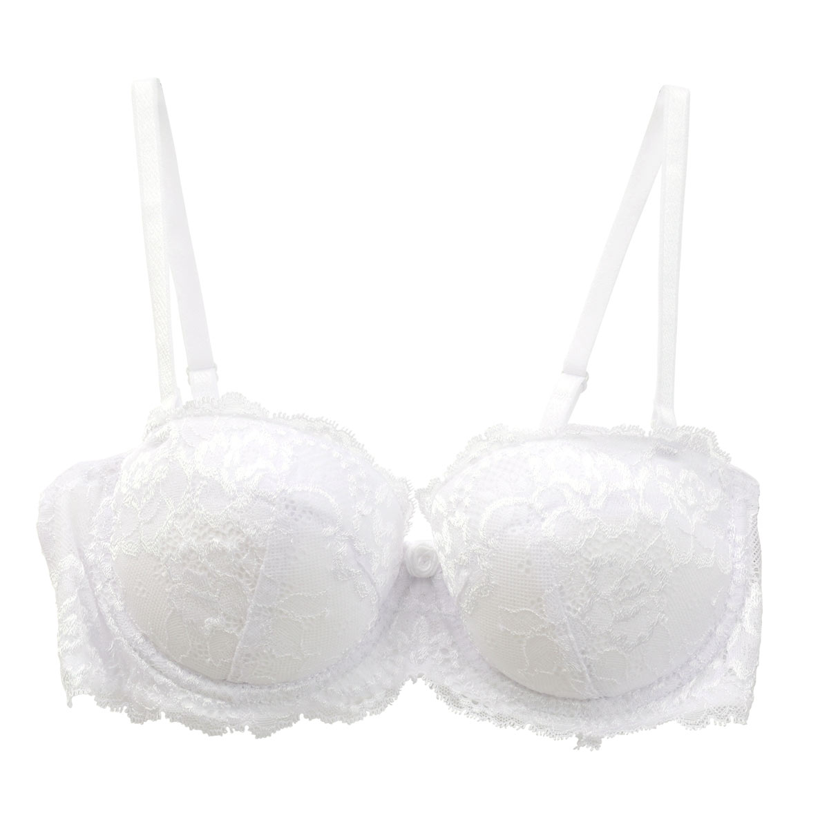 アンブラANNEBRA Daisies BrazilianTouch 総レース 1/2カップ ブラジャー BCDEFG グラマーサイズ サイズ豊富 大きいサイズ ハーフカップ 単品(WH-ホワイト-B70)