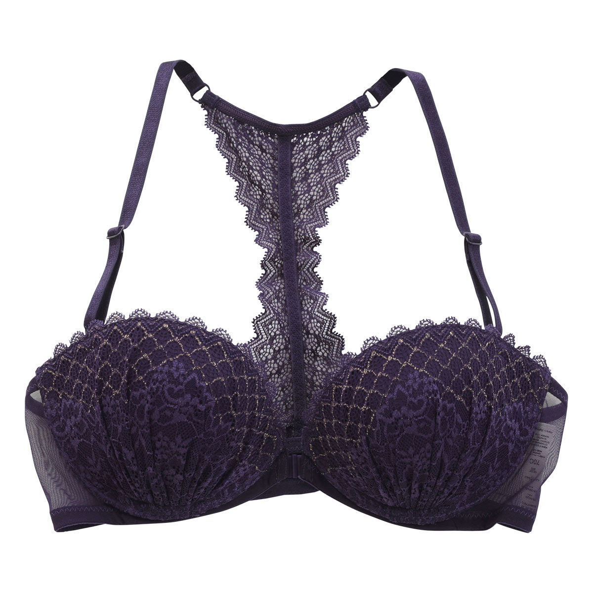 アンブラ ANNEBRA Butterfly I love Change フロントホック バックシャン ブラジャー BCDEFG グラマーサイズ サイズ豊富 谷間 ふっくら 単品(PU-パープル-B70)