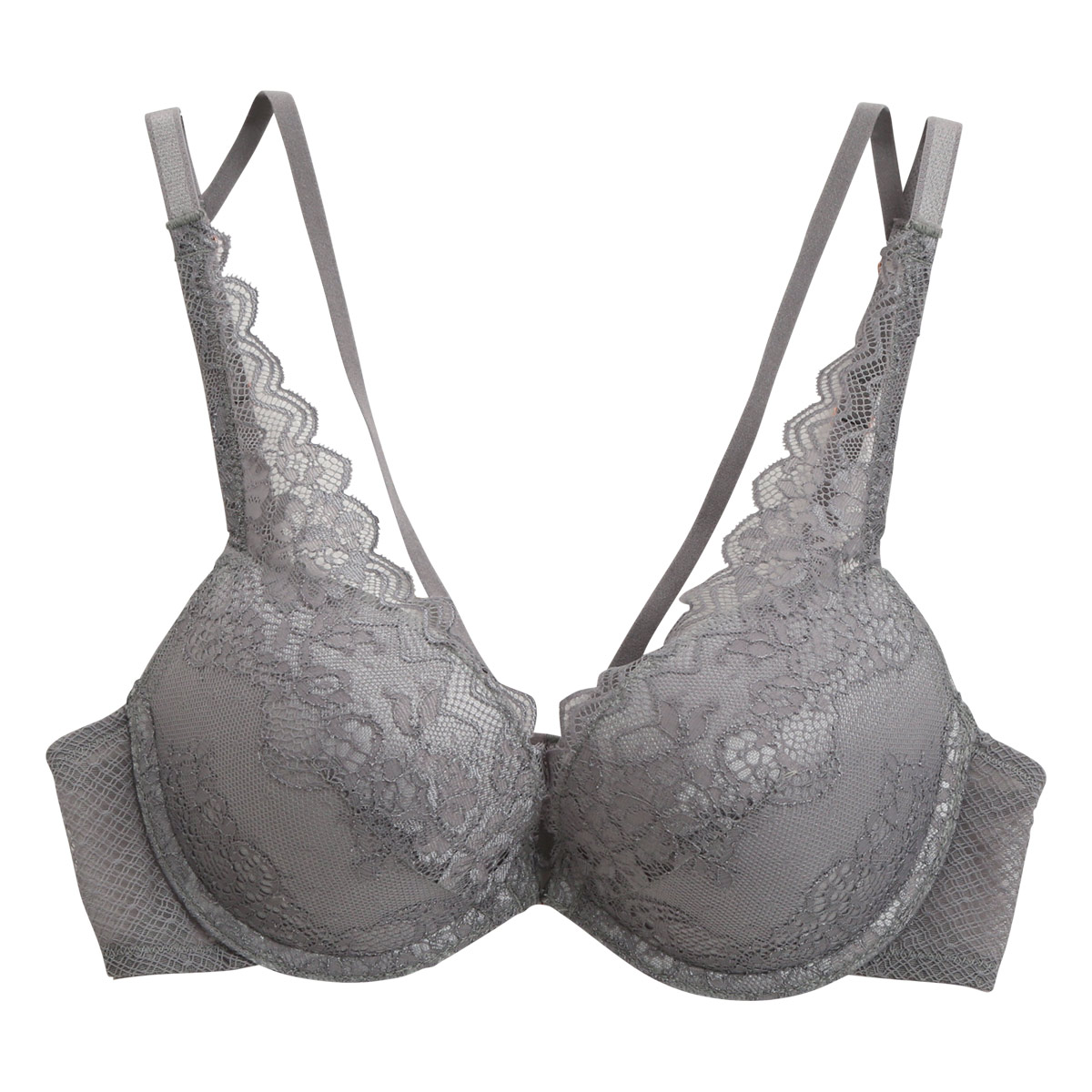 アンブラ ANNEBRA Glamour I love Change デコルテレース 3/4カップ ブラジャー BCDEFG 谷間 単品(GY-グレー-B70)