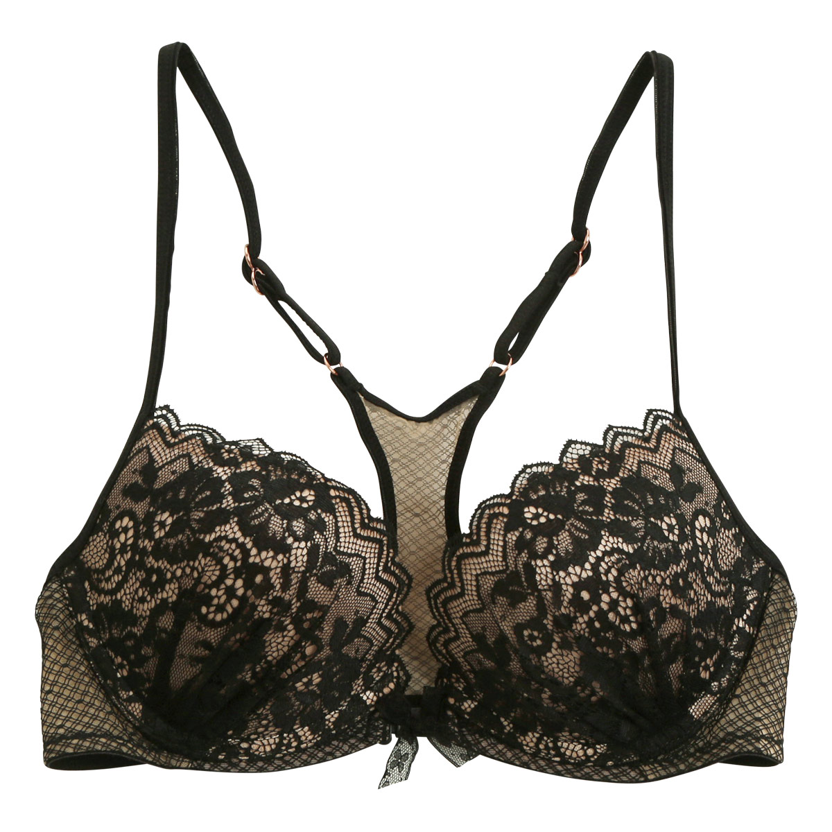 アンブラ ANNEBRA Glamour BloomUp 3/4カップ ブラジャー フロントホック バックシャン BCDEFG 単品(BK-ブラック-B70)