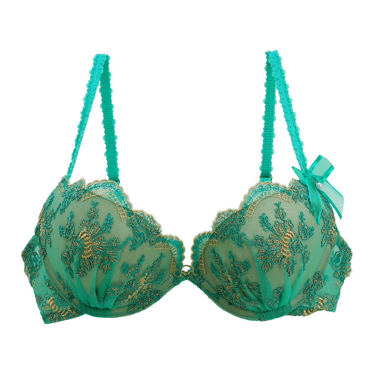 アンブラ ANNEBRA Royal2 I love Change プッシュアップ 3/4カップ ブラジャー BCDEFG セクシー 単品(GR-グリーン-B70)