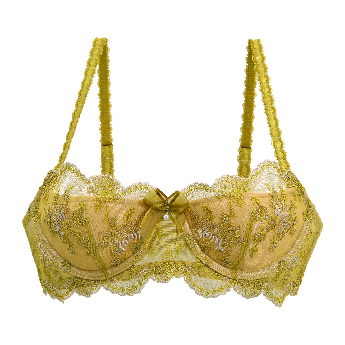 アンブラ ANNEBRA Royal2 1/2カップ ブラジャー BCDE セクシー 谷間 単品(YE-イエロー-B70)