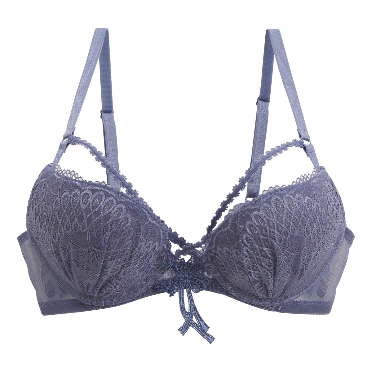 アンブラ ANNEBRA Charming BloomUp クロスコード 3/4カップ ブラジャー BCDEFG  大きいサイズ 単品(VI-バイオレット-B70)