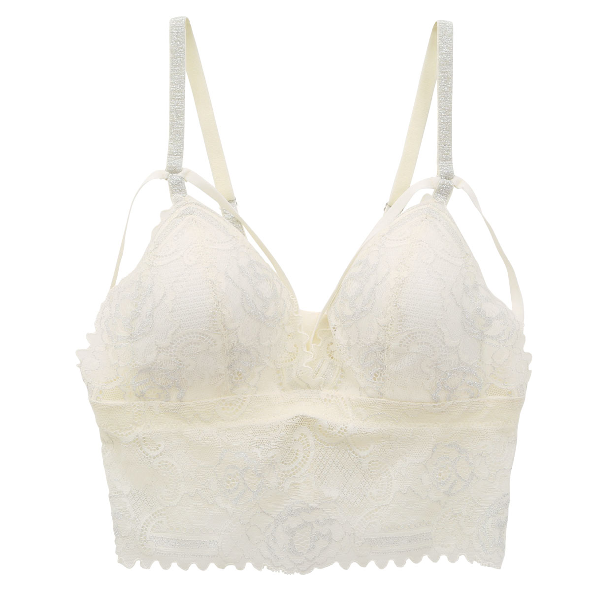 アンブラ ANNEBRA Sahara レース ブラレット ノンワイヤー ブラジャー 単品(IV-アイボリー-B70)