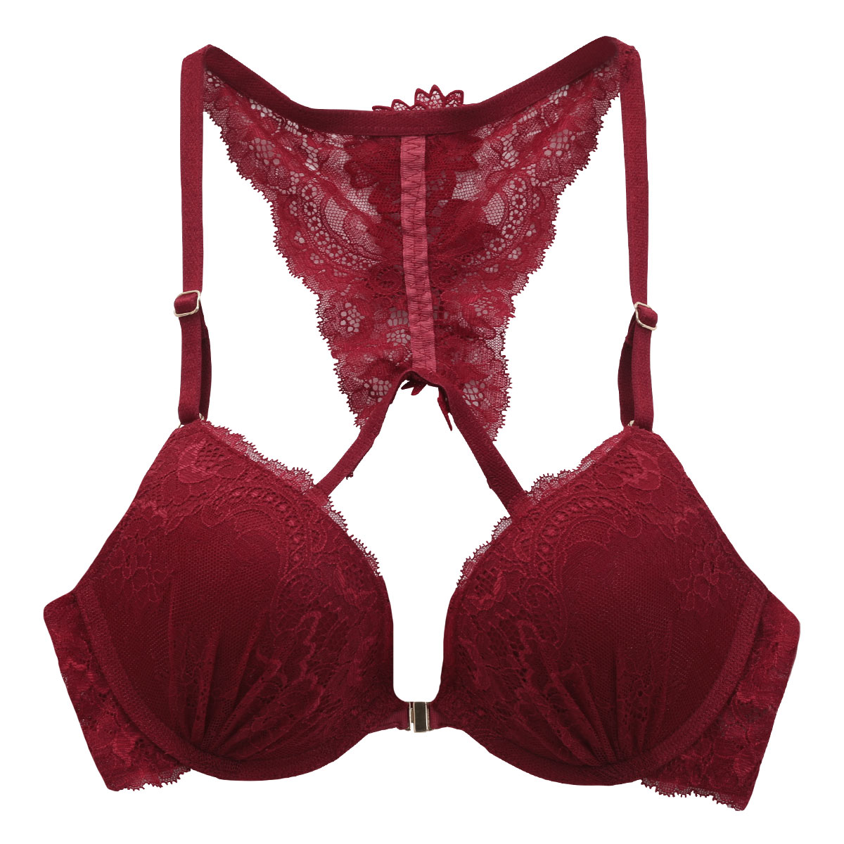 アンブラ ANNEBRA Celeb ブラジャー バックレース フロントホック BCDEFG 大きいサイズ 背中見せ 単品(RE-レッド-B70)