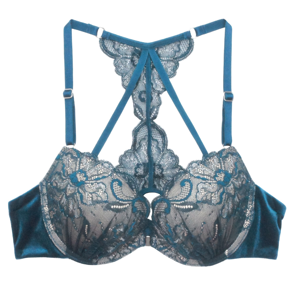 アンブラ ANNEBRA Velvet2 フロントホック ブラジャー 単品(TU-ターコイズ-B70)