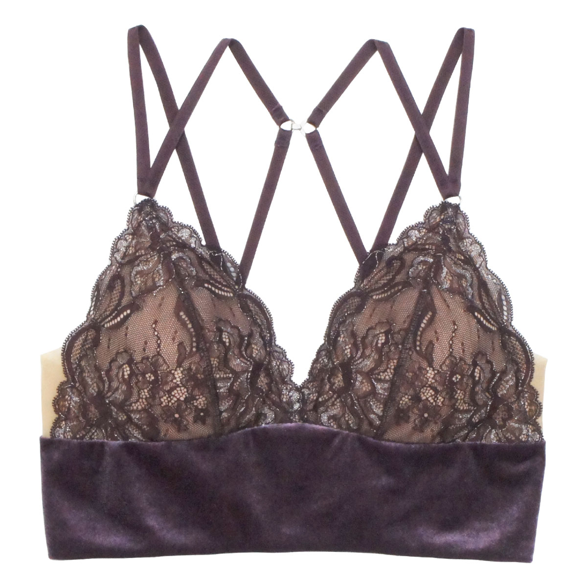 アンブラ ANNEBRA Velvet2 レース＆ベロア ブラレット(PU-パープル-S)